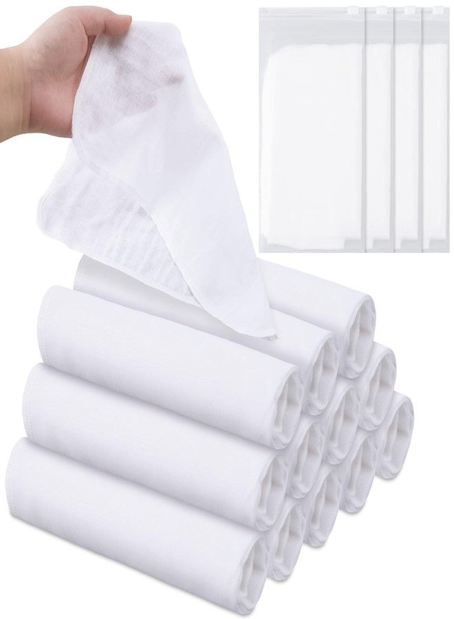 Velmitten 12 Pcs Individually Wrapped Facial Cleansing Muslin Cloths Travel Size Face Cotton Cloths Reusable Makeup Remover Wipes Exfoliating Muslin Washcloths for Skin Care(White) - Image 1